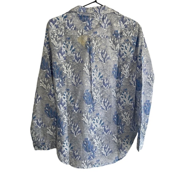 Roller Rabbit Guy Button Down Cotton Printed Shirt XS Blue White - Picture 3 of 11